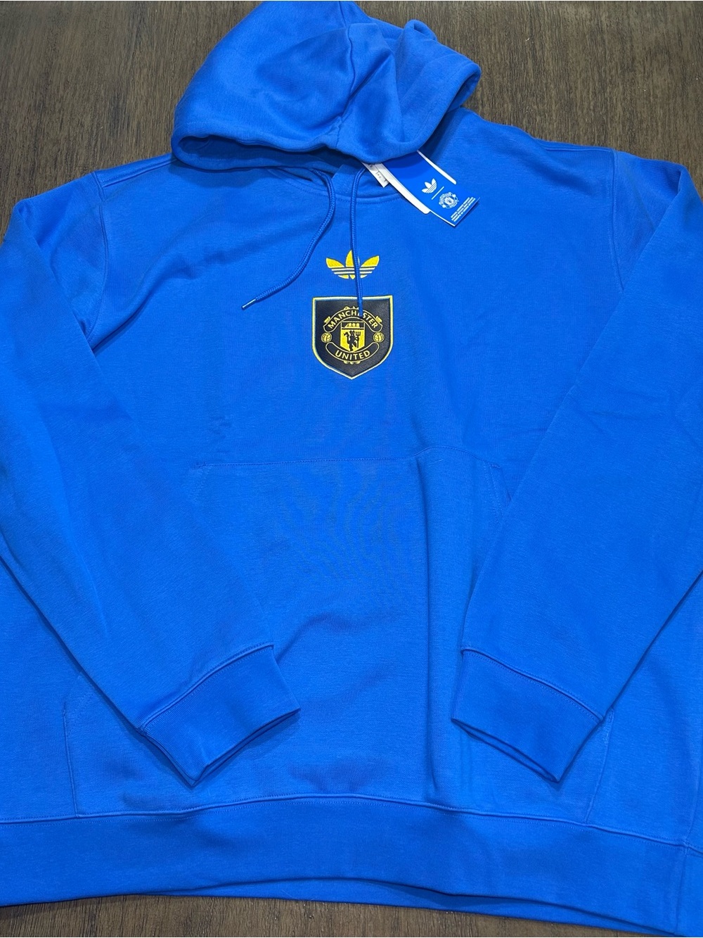 adidas Originals Manchester United Blue Pullover Hoodie Logo Graphic Men's XXL